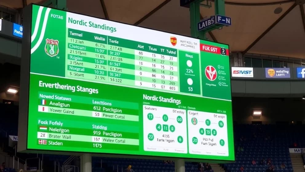 Finland och Danmark poängställning fotboll